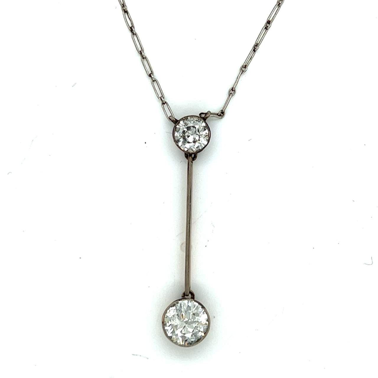 Victorian 18K & Platinum Diamond Necklace