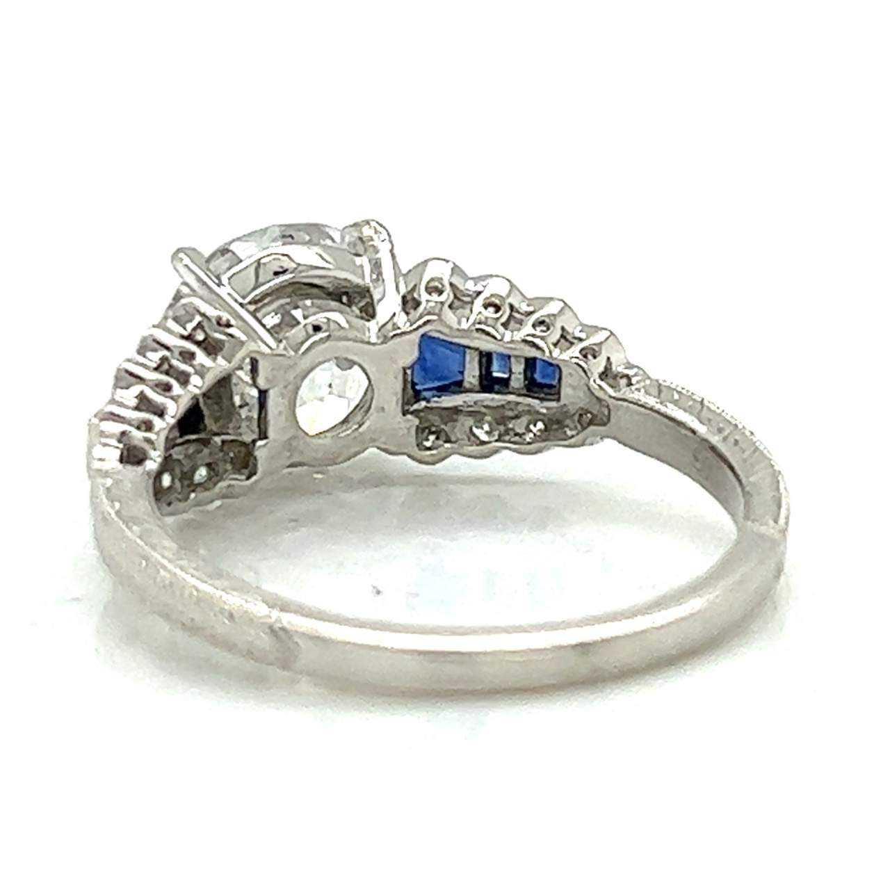Platinum GIA Certified 2.21 Ct. Diamond & Sapphire Ring
