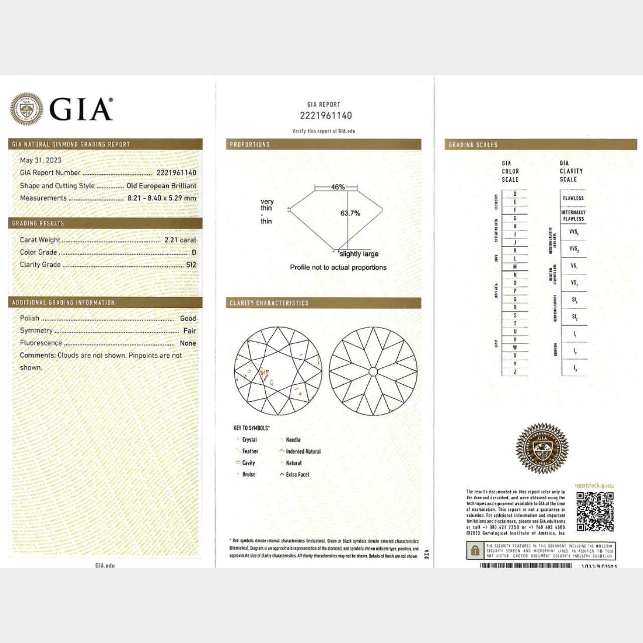 Platinum GIA Certified 2.21 Ct. Diamond & Sapphire Ring