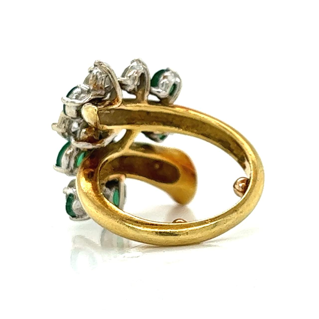 18K Yellow Gold Emerald & Diamond Ring