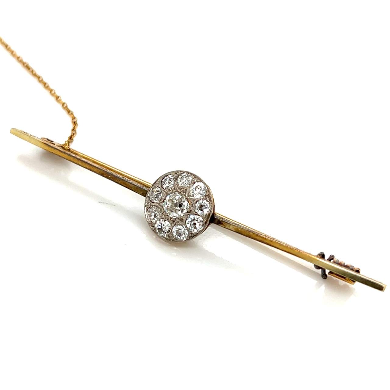 Victorian 18K 1.50 Ct. Diamond Pin