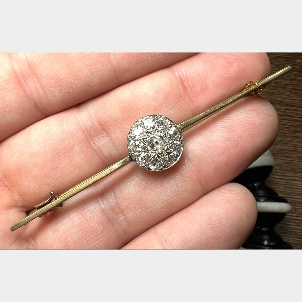 Victorian 18K 1.50 Ct. Diamond Pin
