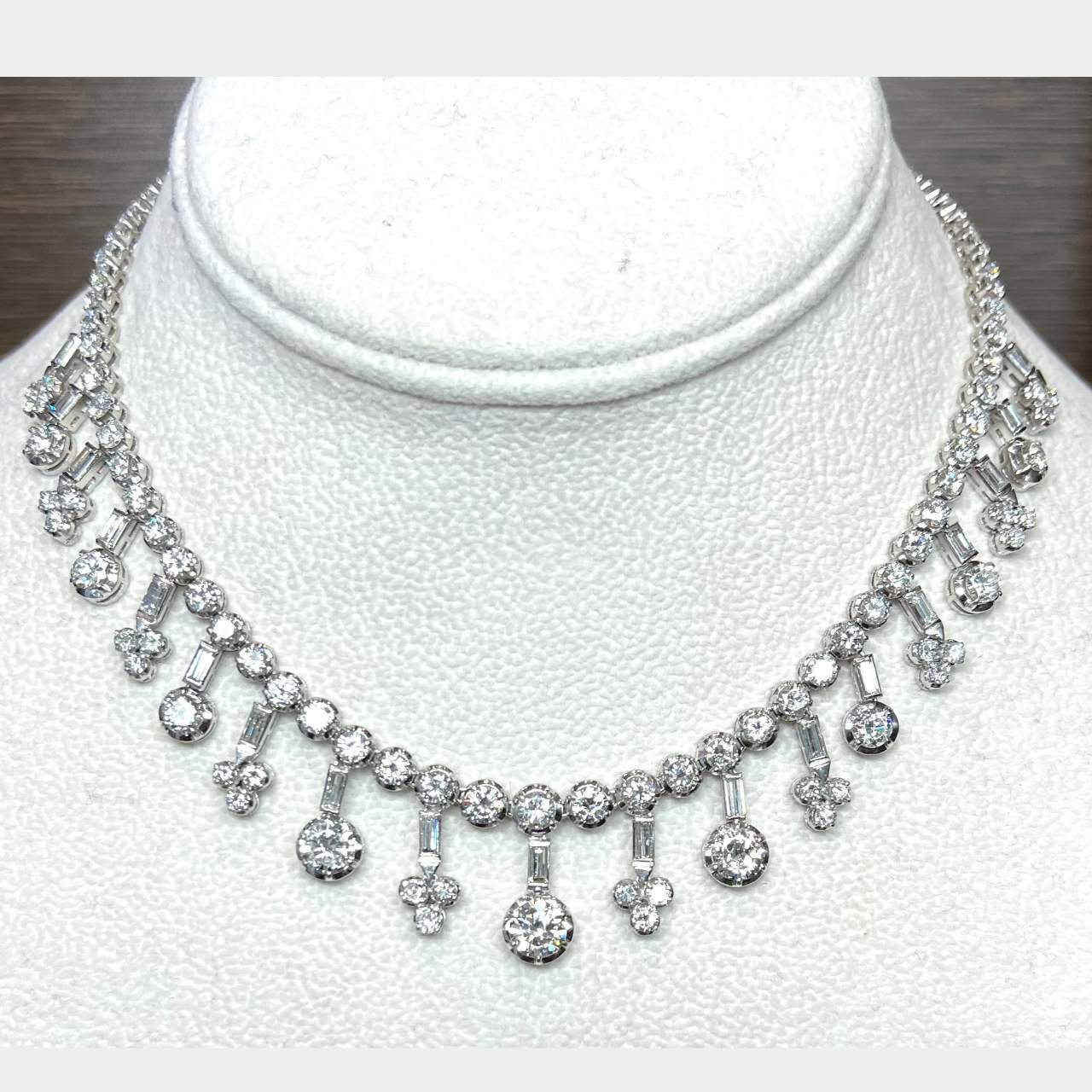 Art Deco Platinum 24.80 Ct. Diamond Necklace