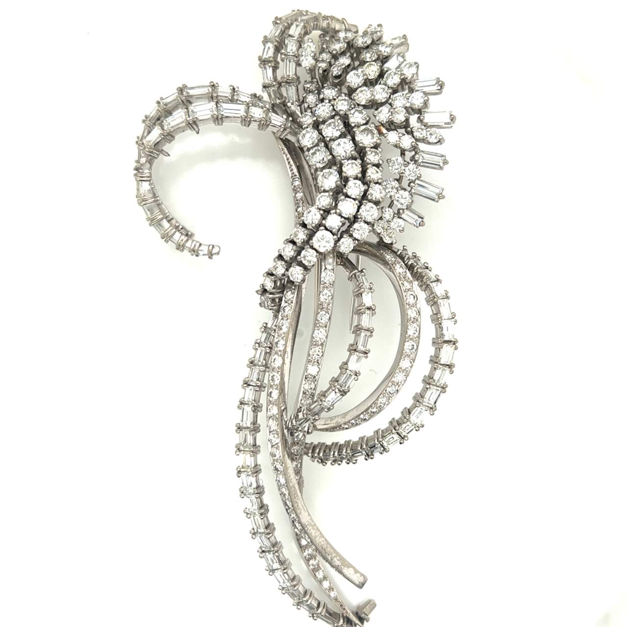 1950’s Platinum 21.25 Ct. Diamond Brooch