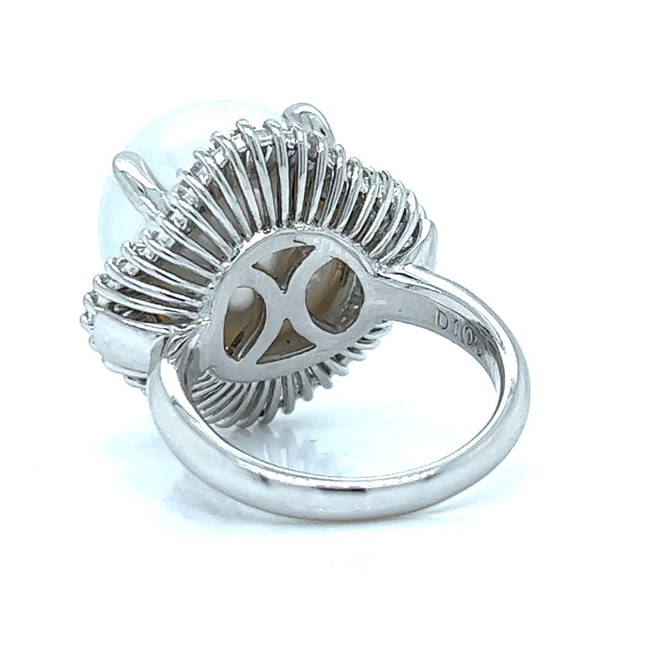 Platinum South Sea Pearl & Diamond Ring