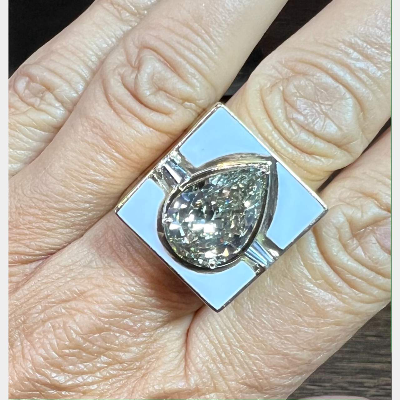 18K Yellow Gold GIA Certified 6.16 Ct. Diamond Ring - Image 4