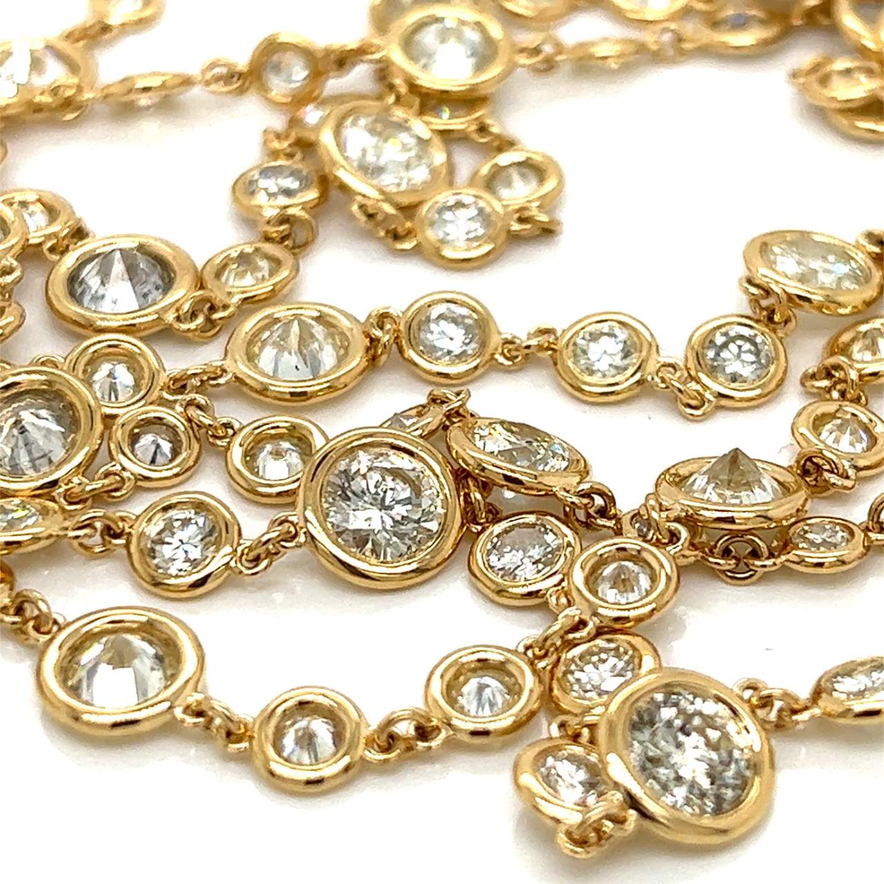 18K Yellow Gold 36.25 Ct. Diamond by the Yard Necklace