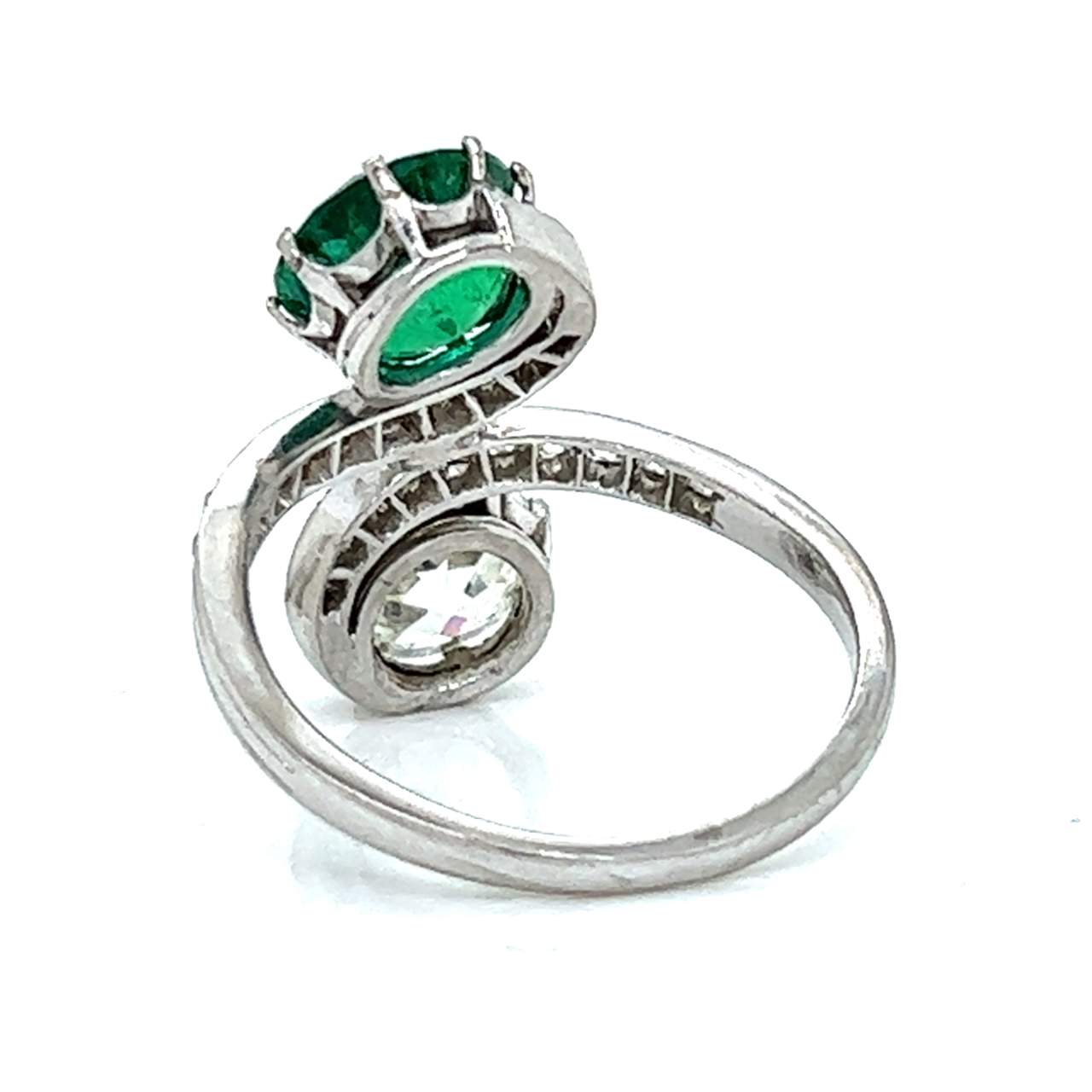 GIA Certified Diamond and Emerald Ring