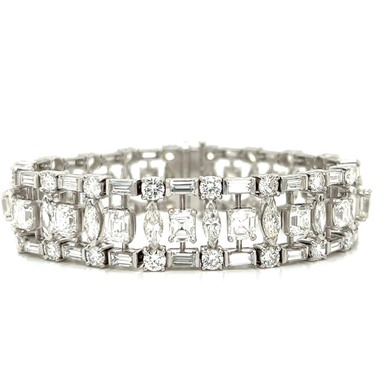 Art Deco Platinum 39.70 Ct. Diamond Bracelet
