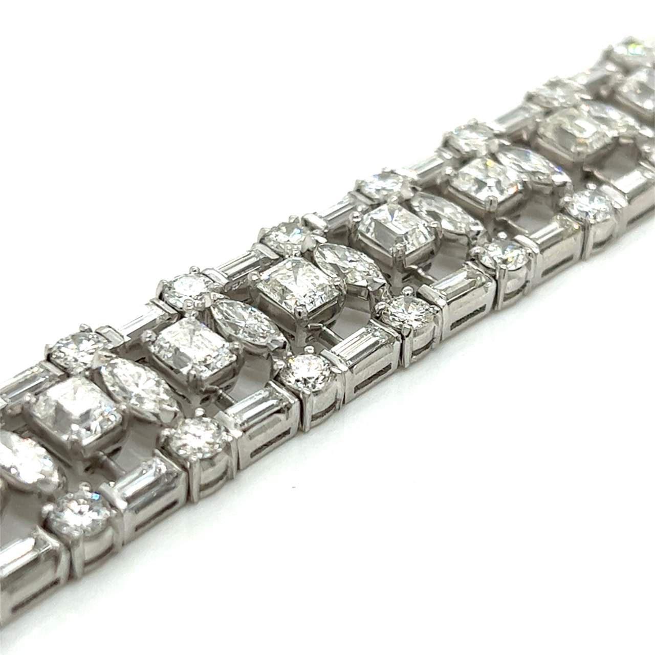 Art Deco Platinum 39.70 Ct. Diamond Bracelet
