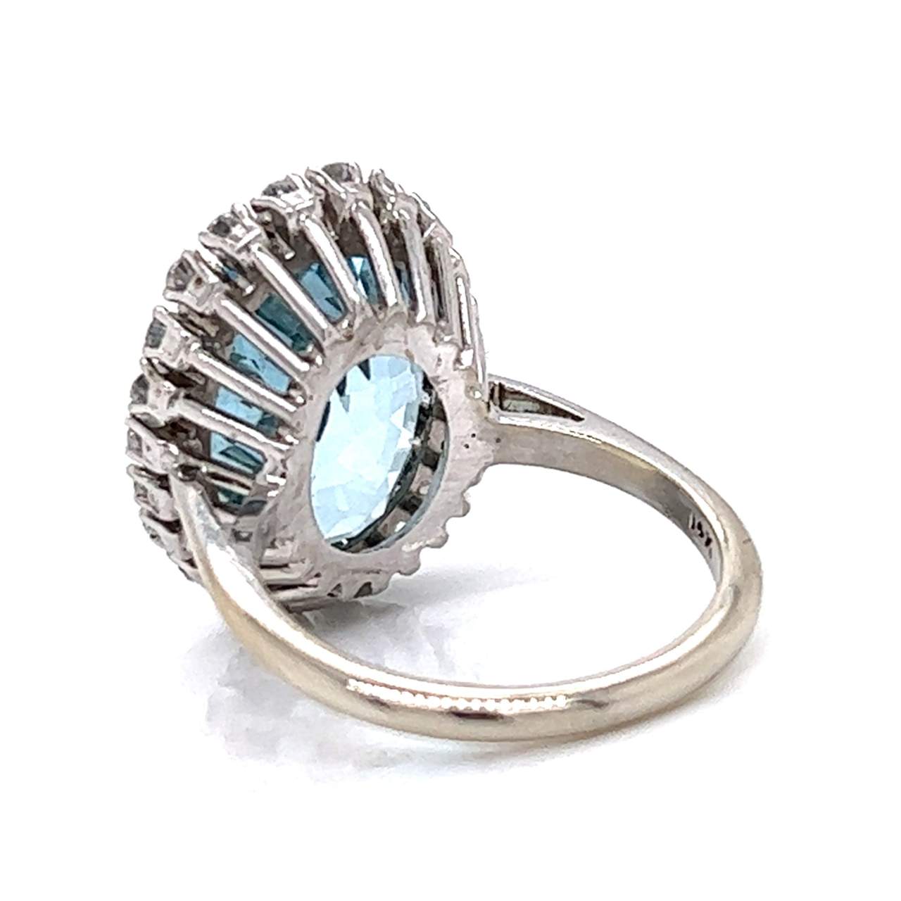 14K White Gold Topaz & Diamond Ring