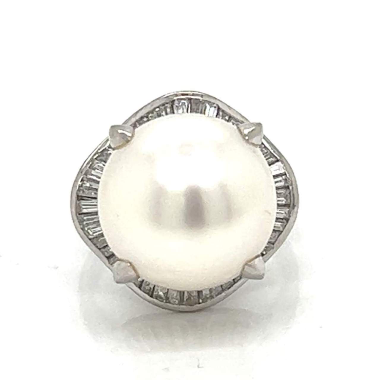 Platinum Diamond & South Sea Pearl Ring