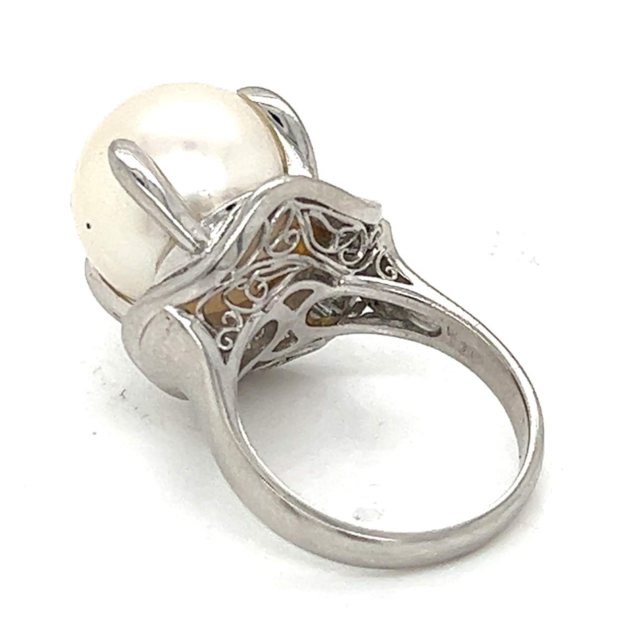 Platinum Diamond & South Sea Pearl Ring