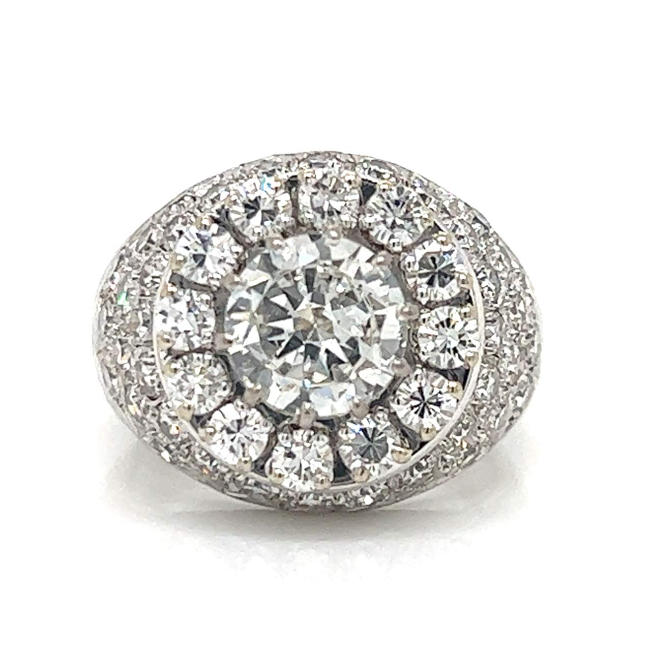Art Deco French Platinum Diamond Ring
