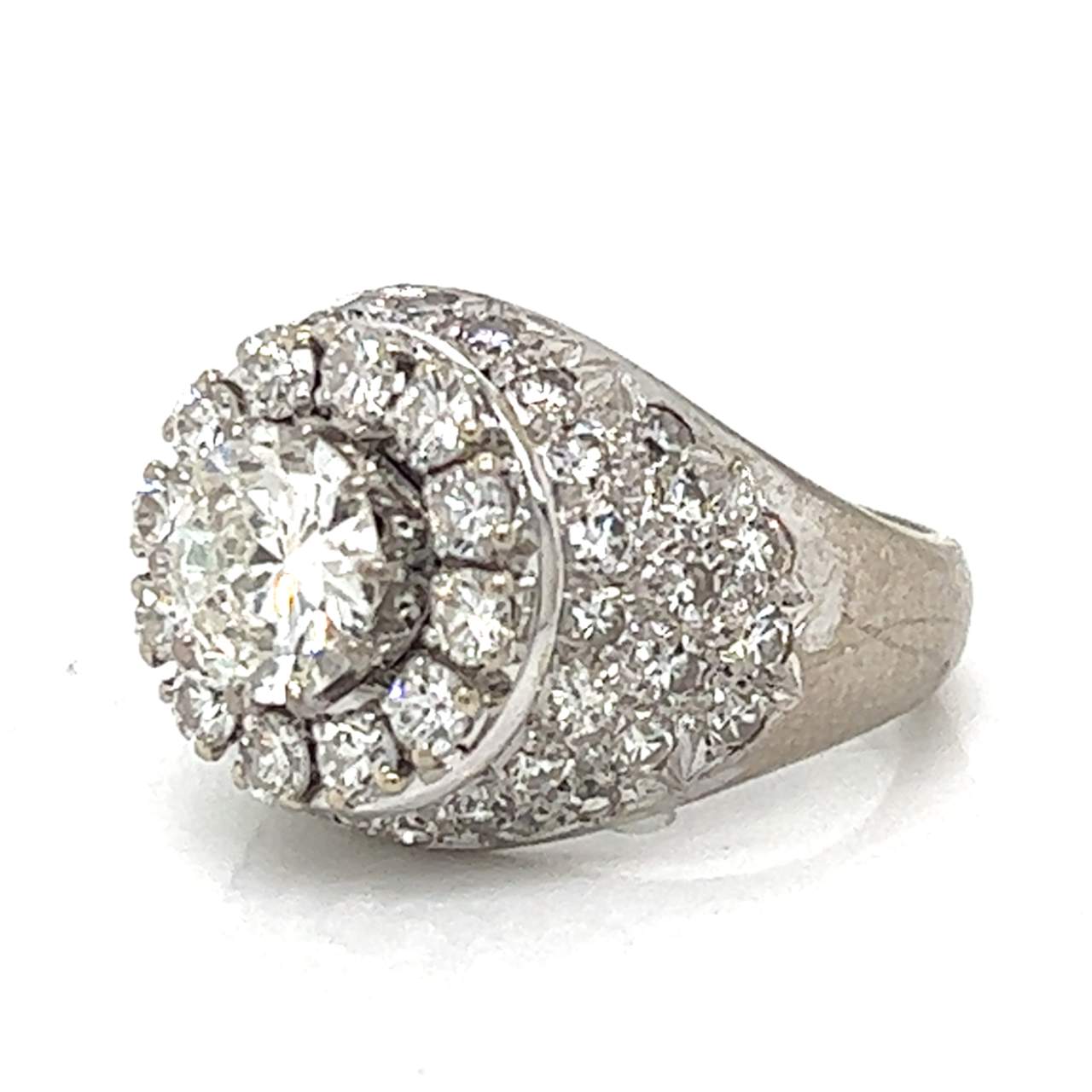 Art Deco French Platinum Diamond Ring