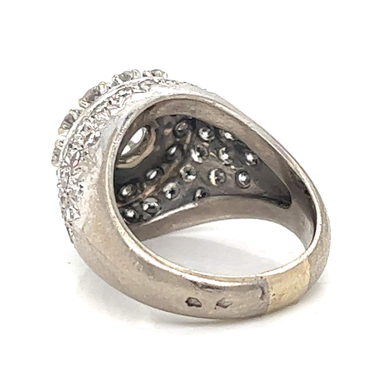 Art Deco French Platinum Diamond Ring