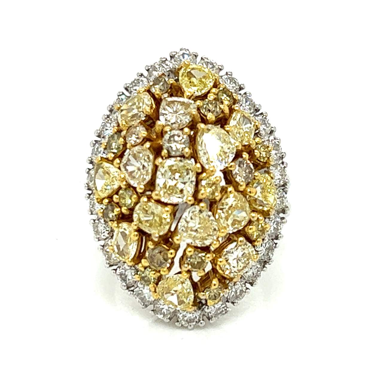 18K White Gold 3.40 Ct. Fancy Yellow Diamond Ring