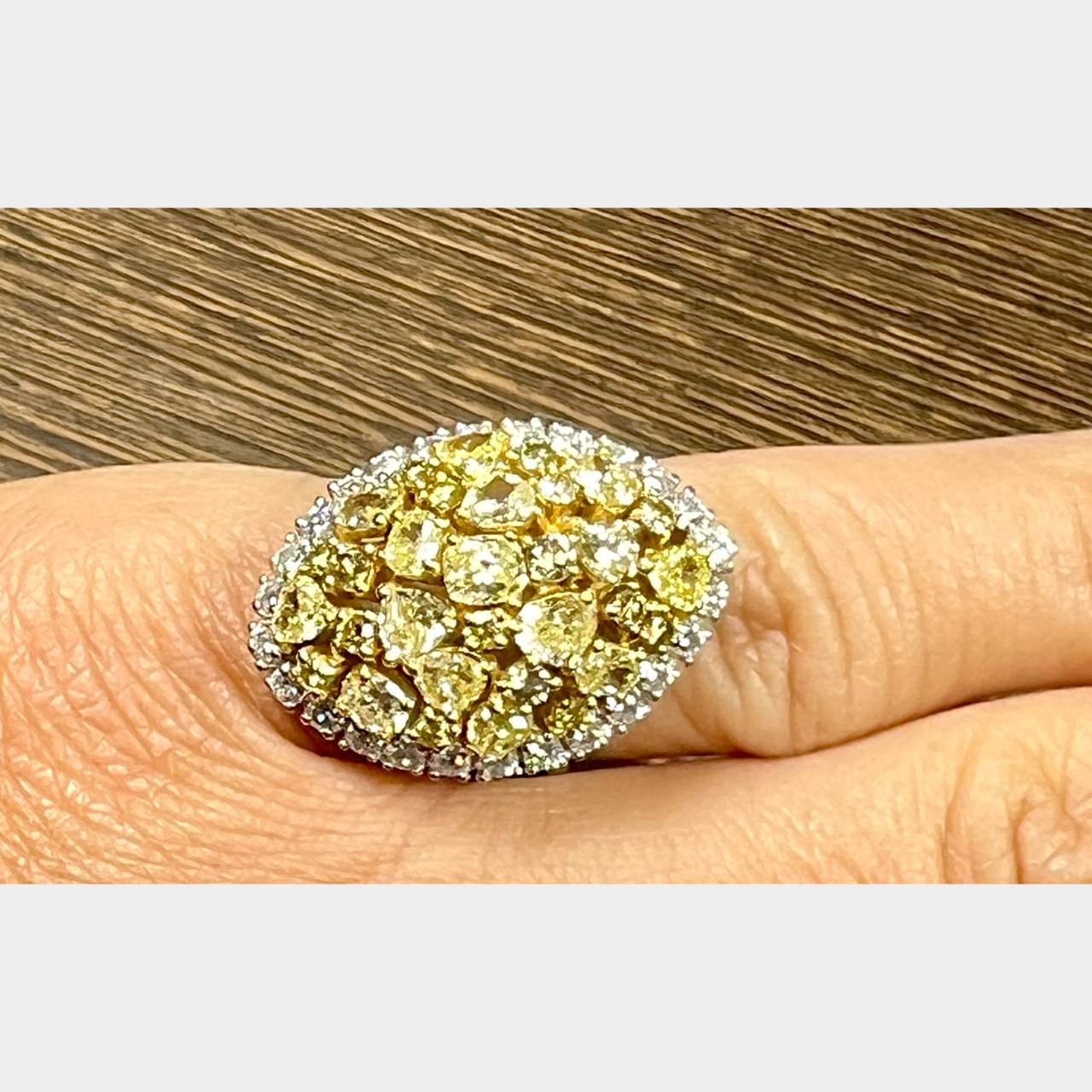 18K White Gold 3.40 Ct. Fancy Yellow Diamond Ring