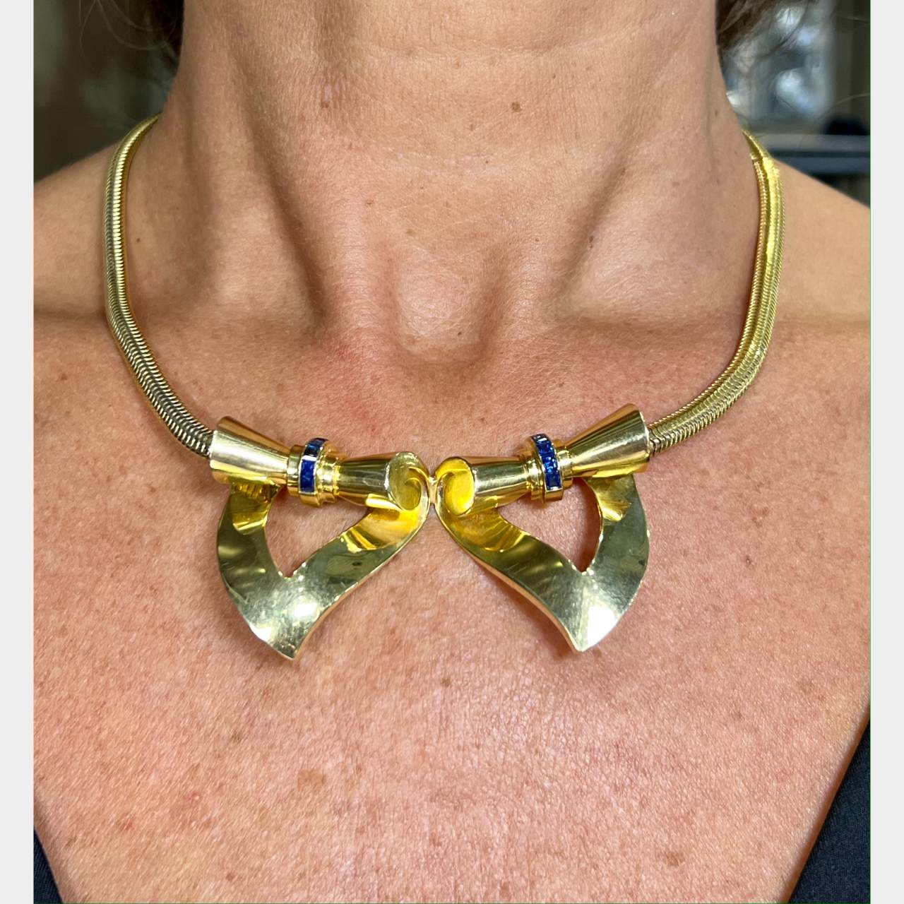 CARTIER 14K Yellow Gold Clips Necklace