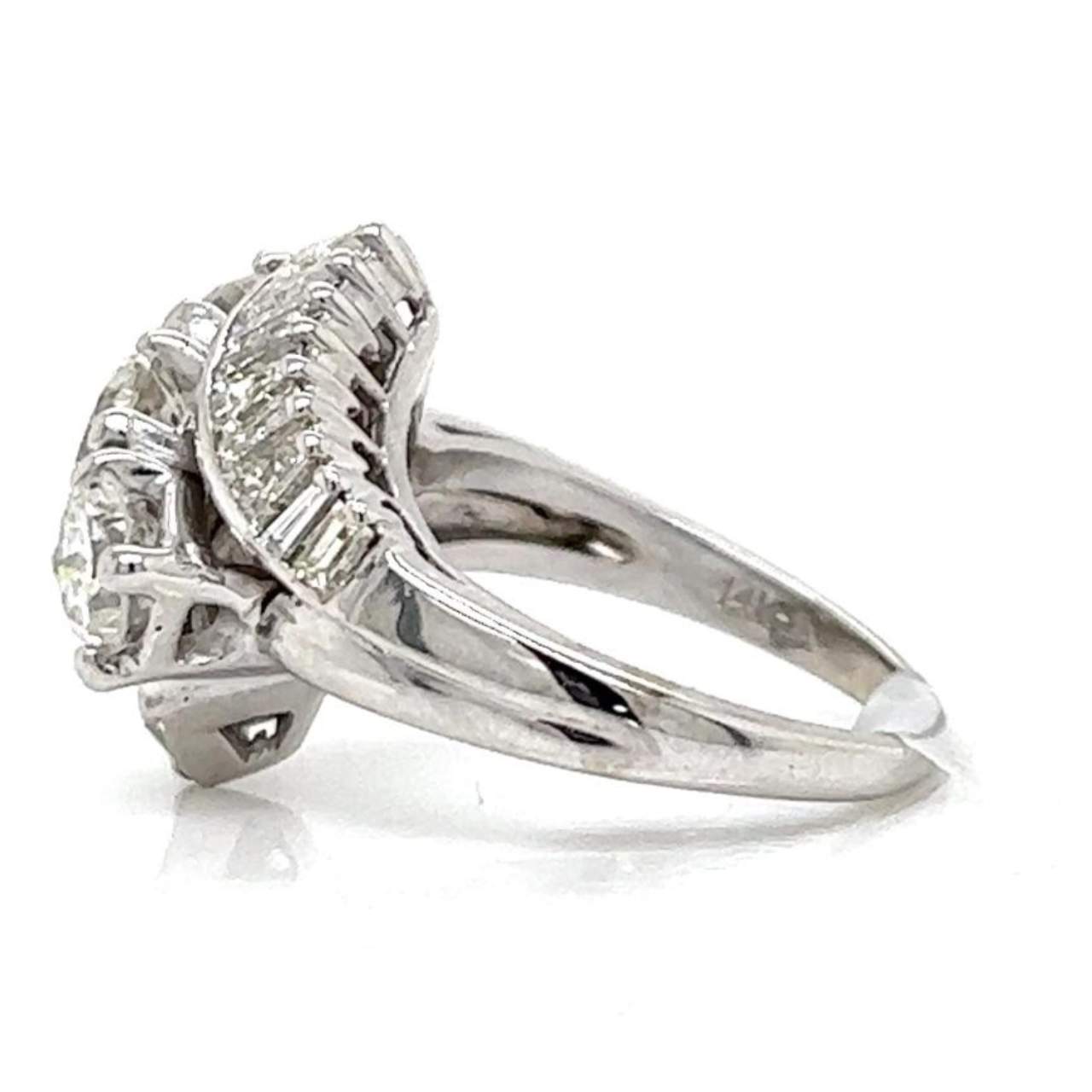 1950’s 14K White Gold 3.70 Ct. Diamond Ring