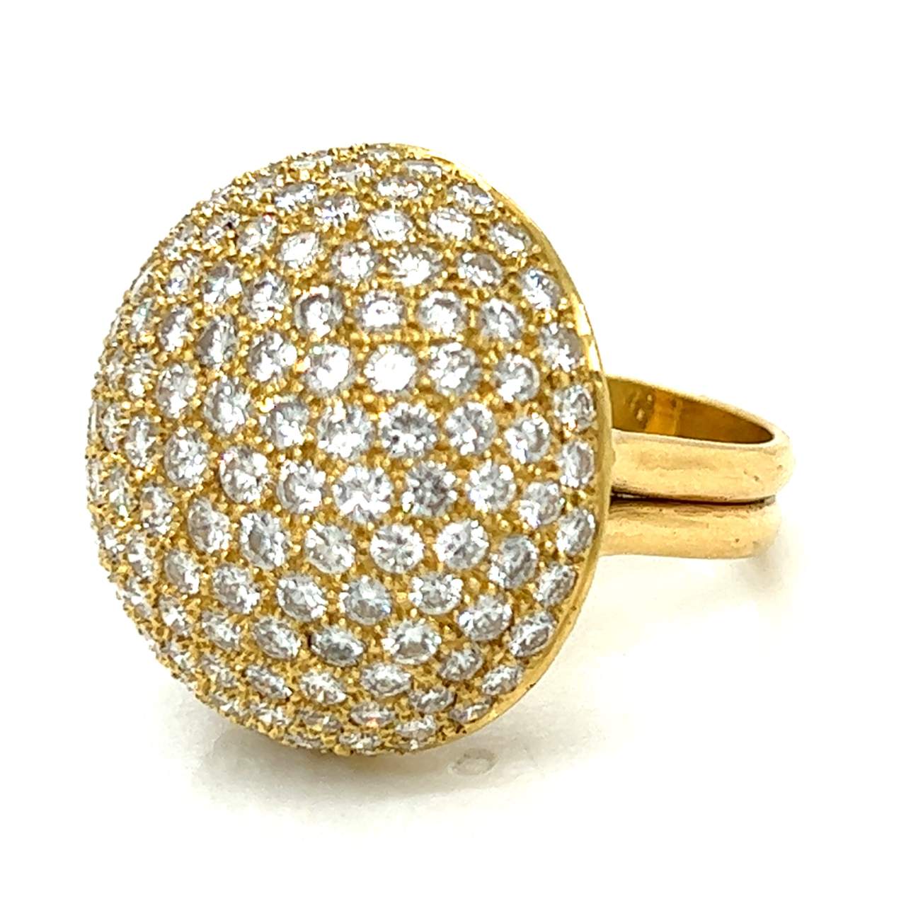 18K Yellow Gold 12.50 Ct. Diamond Cocktail Ring