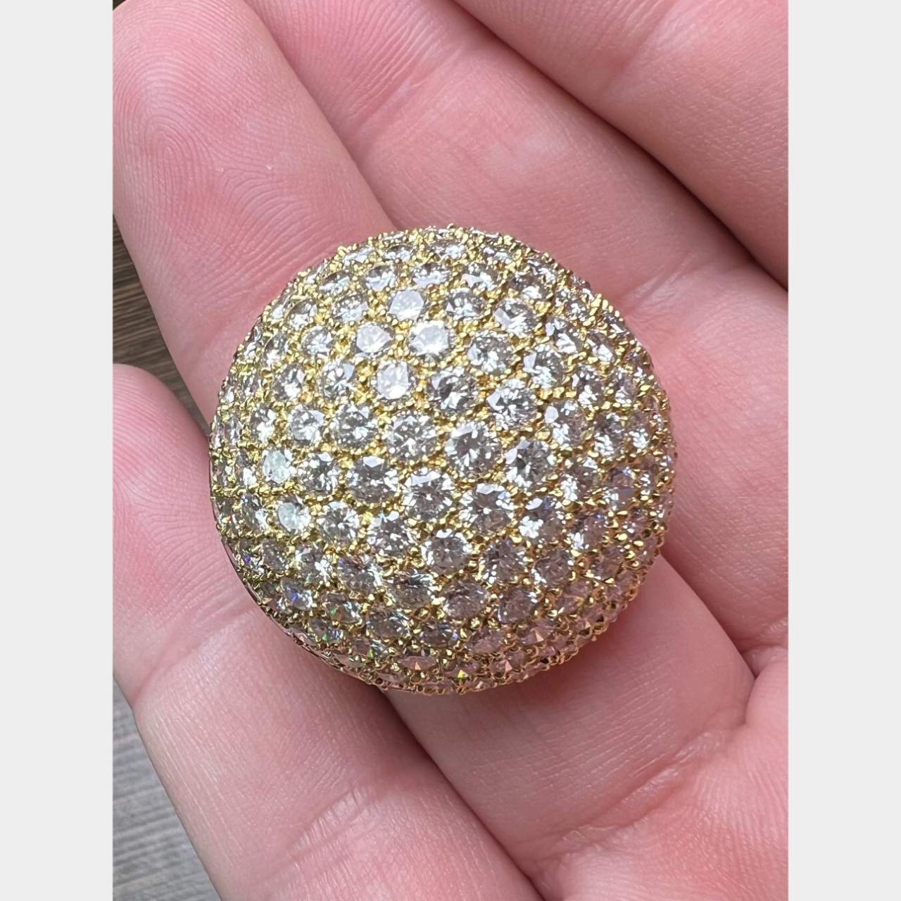 18K Yellow Gold 12.50 Ct. Diamond Cocktail Ring