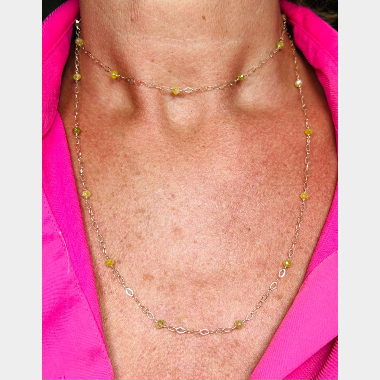 10K Yellow Gold 9.77 Ct. Diamond by the Yard Necklace