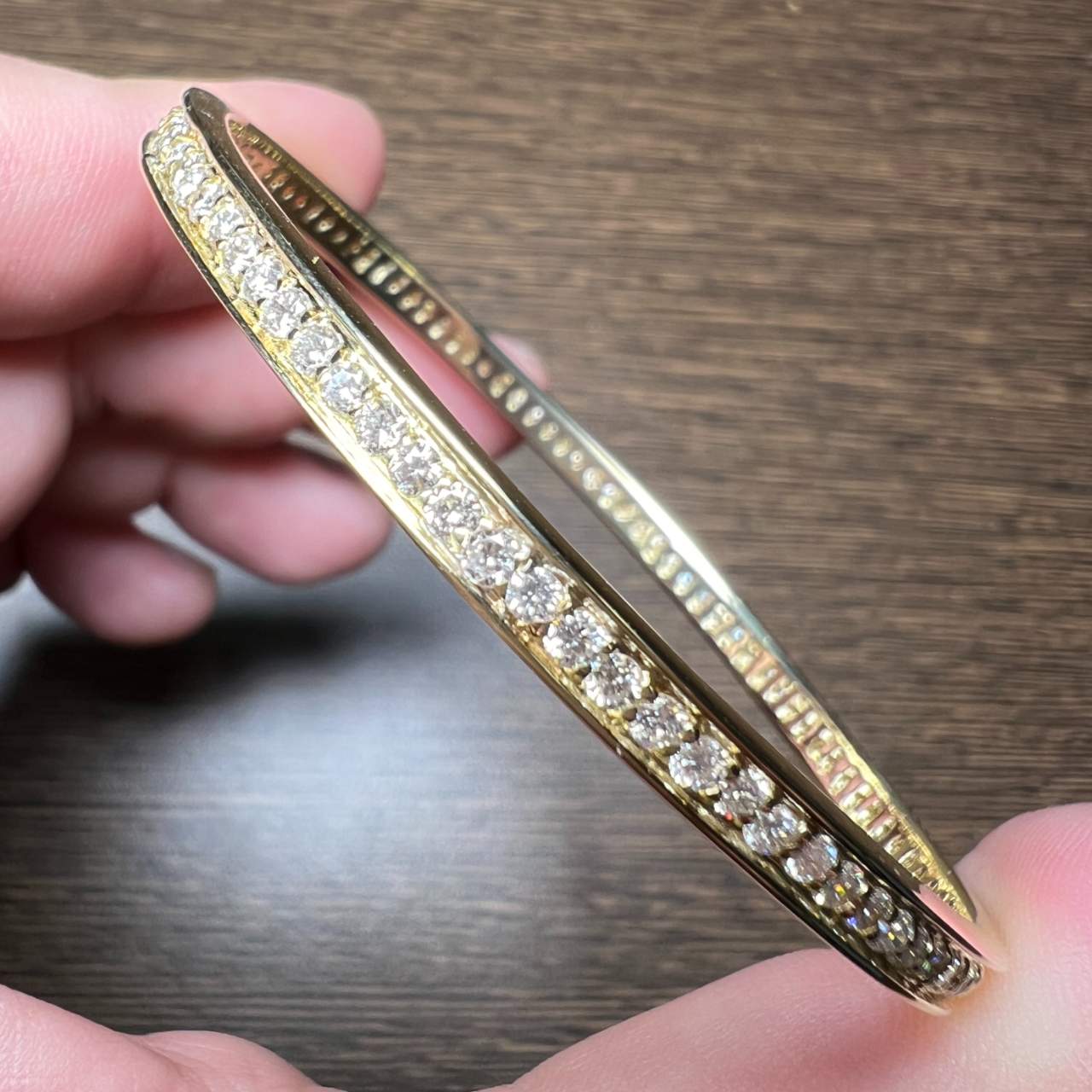 18K Yellow Gold 3.50 Ct. Diamond Bangle