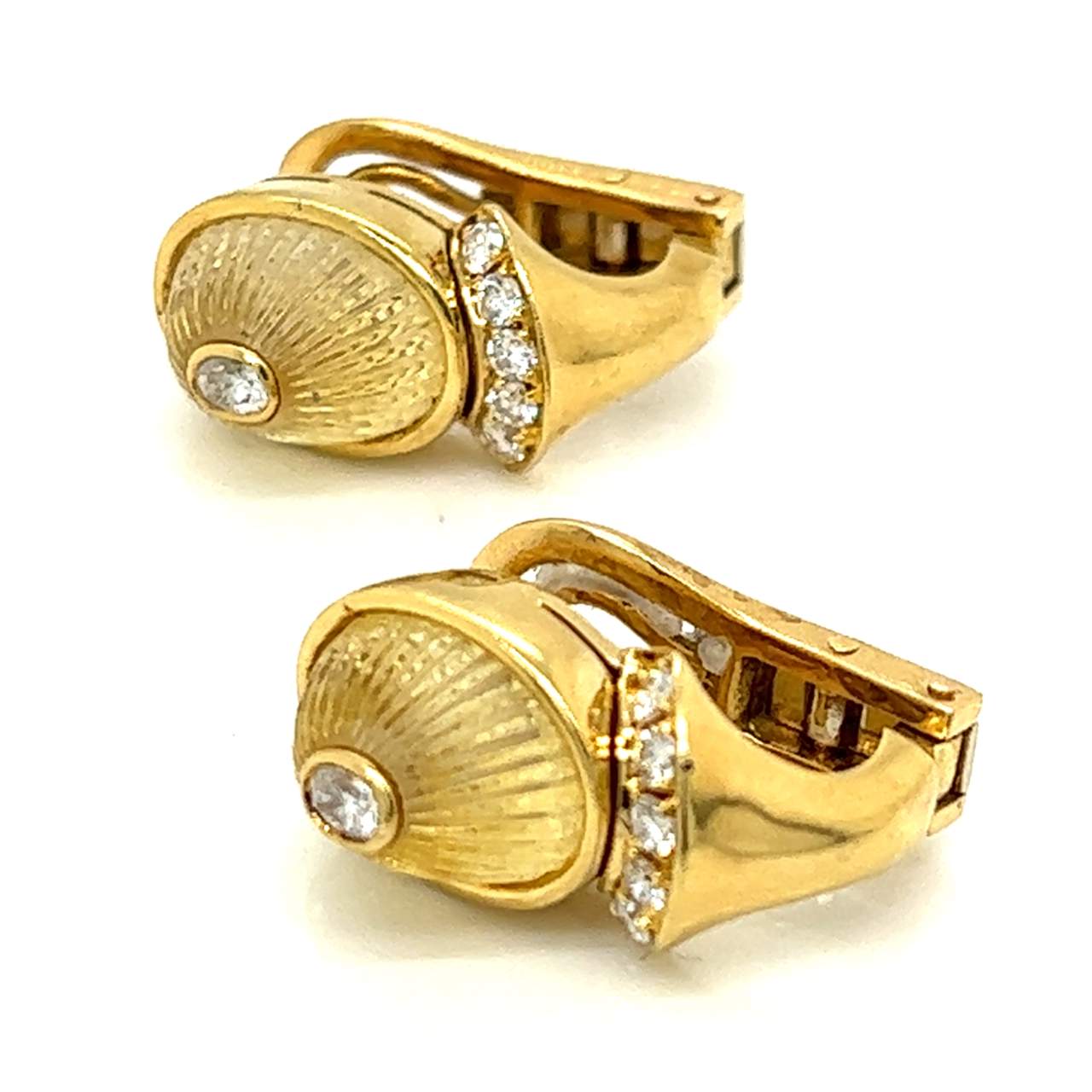 18K Yellow Gold Diamond Earrings