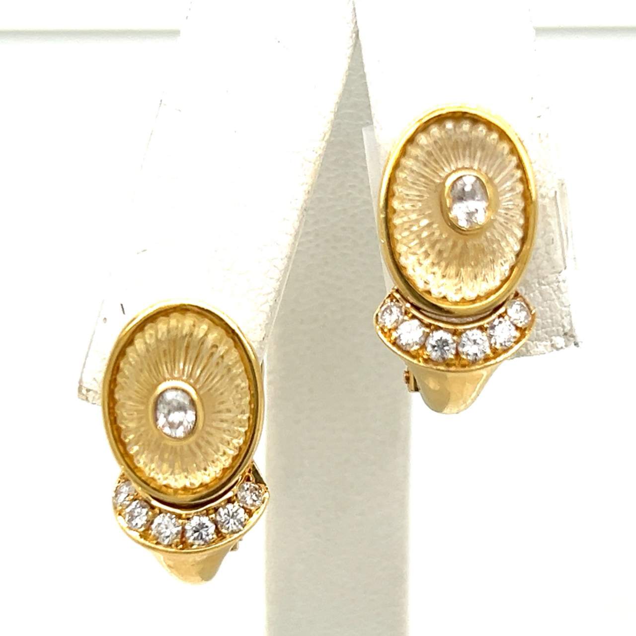 18K Yellow Gold Diamond Earrings