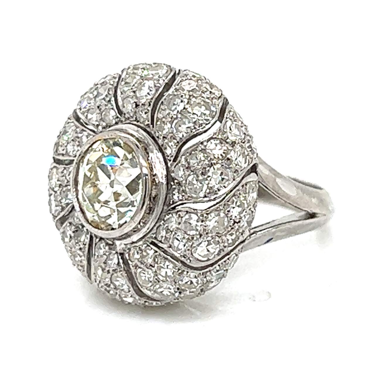 Art Deco Platinum 2.25 Ct. Diamond Cocktail Ring