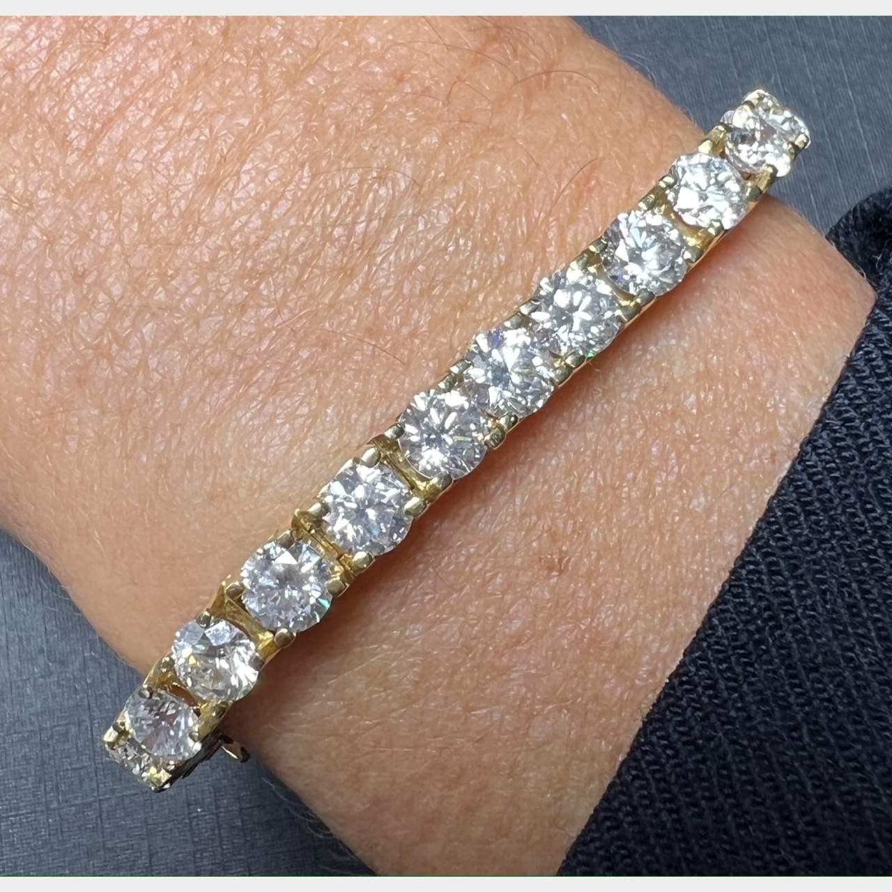 18K Yellow Gold 16.00 Ct. Diamond Tennis Bracelet