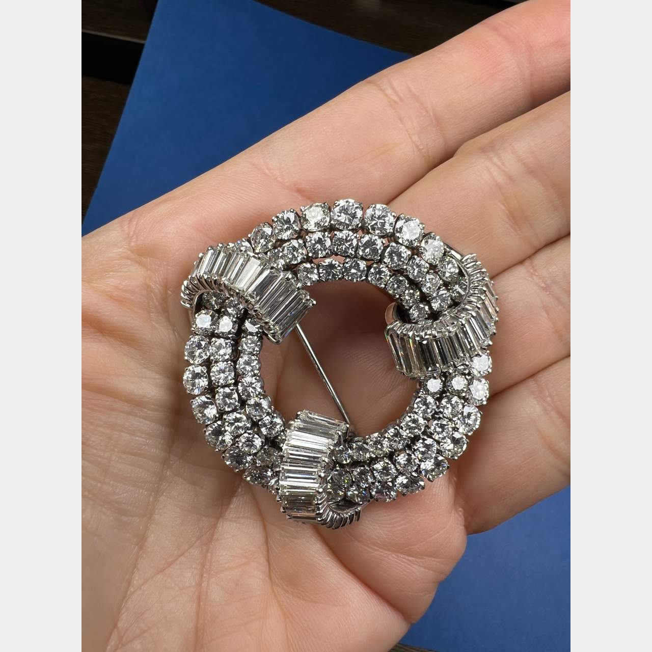 Art Deco Platinum 24.00 Ct. Diamond Brooch