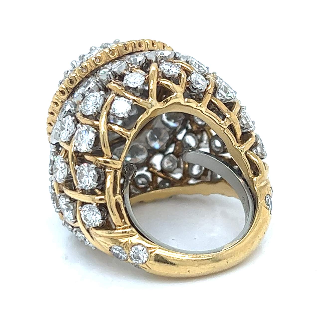 David Webb 18K Yellow Gold & Platinum 14.25 Ct. Diamond Ring