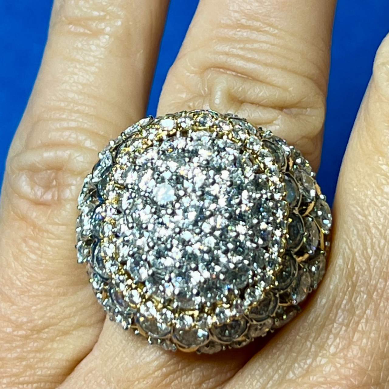 David Webb 18K Yellow Gold & Platinum 14.25 Ct. Diamond Ring