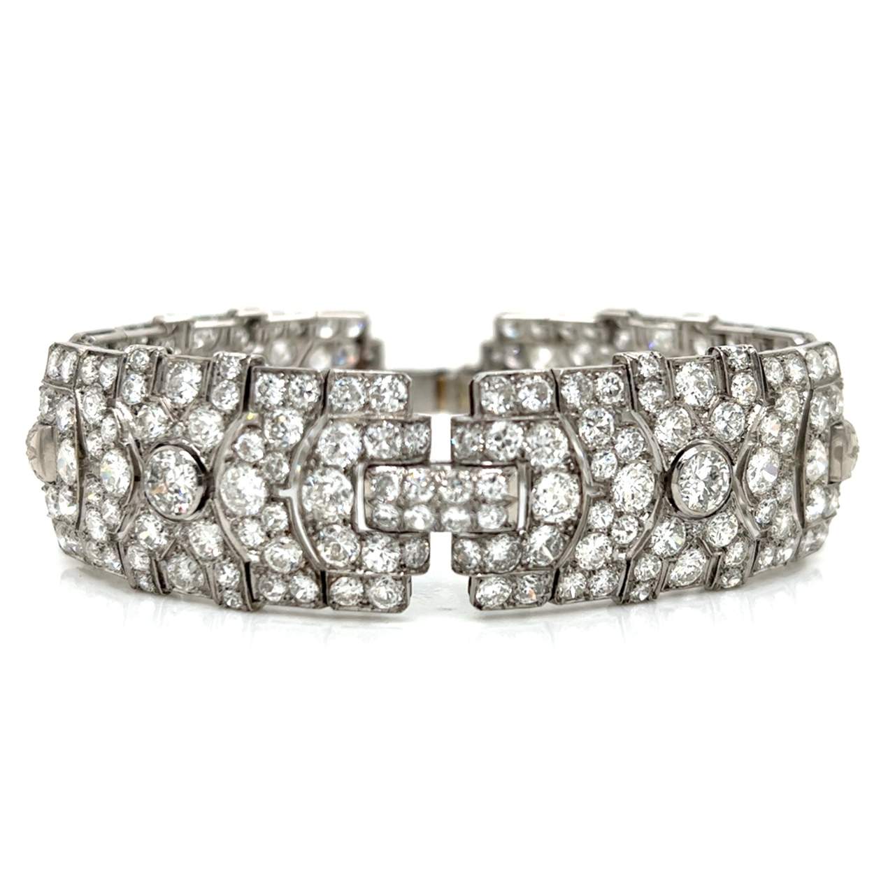Art Deco French 36.00 Ct. Diamond Bracelet