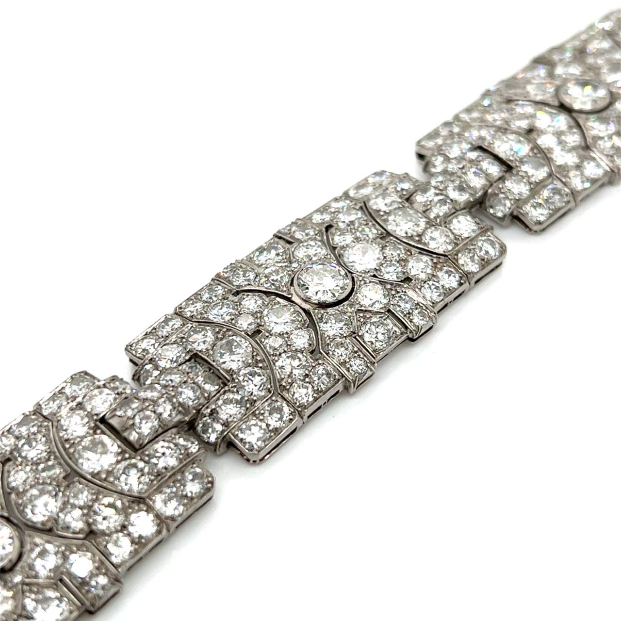 Art Deco French 36.00 Ct. Diamond Bracelet