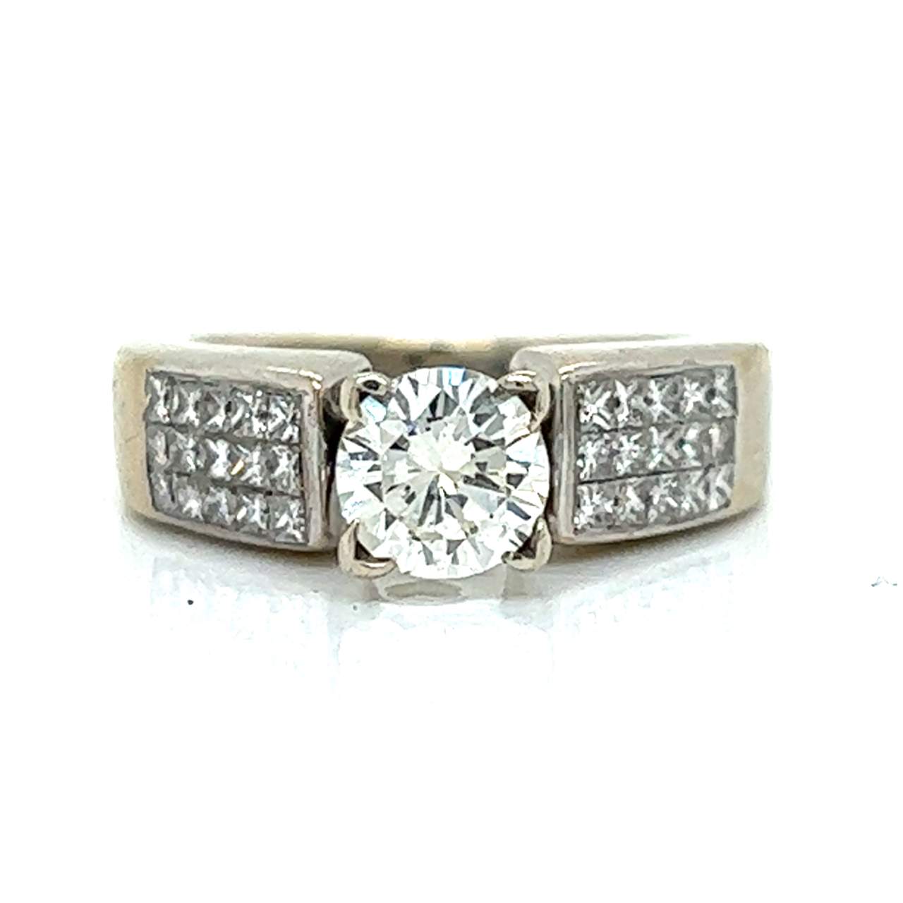 14K White Gold 0.85 Ct. Diamond Engagement Ring