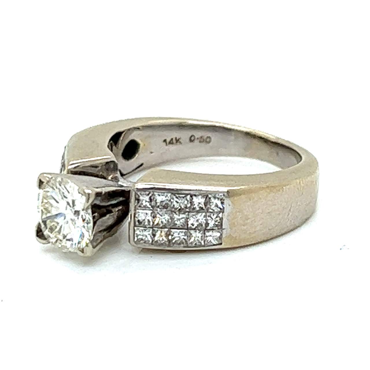14K White Gold 0.85 Ct. Diamond Engagement Ring
