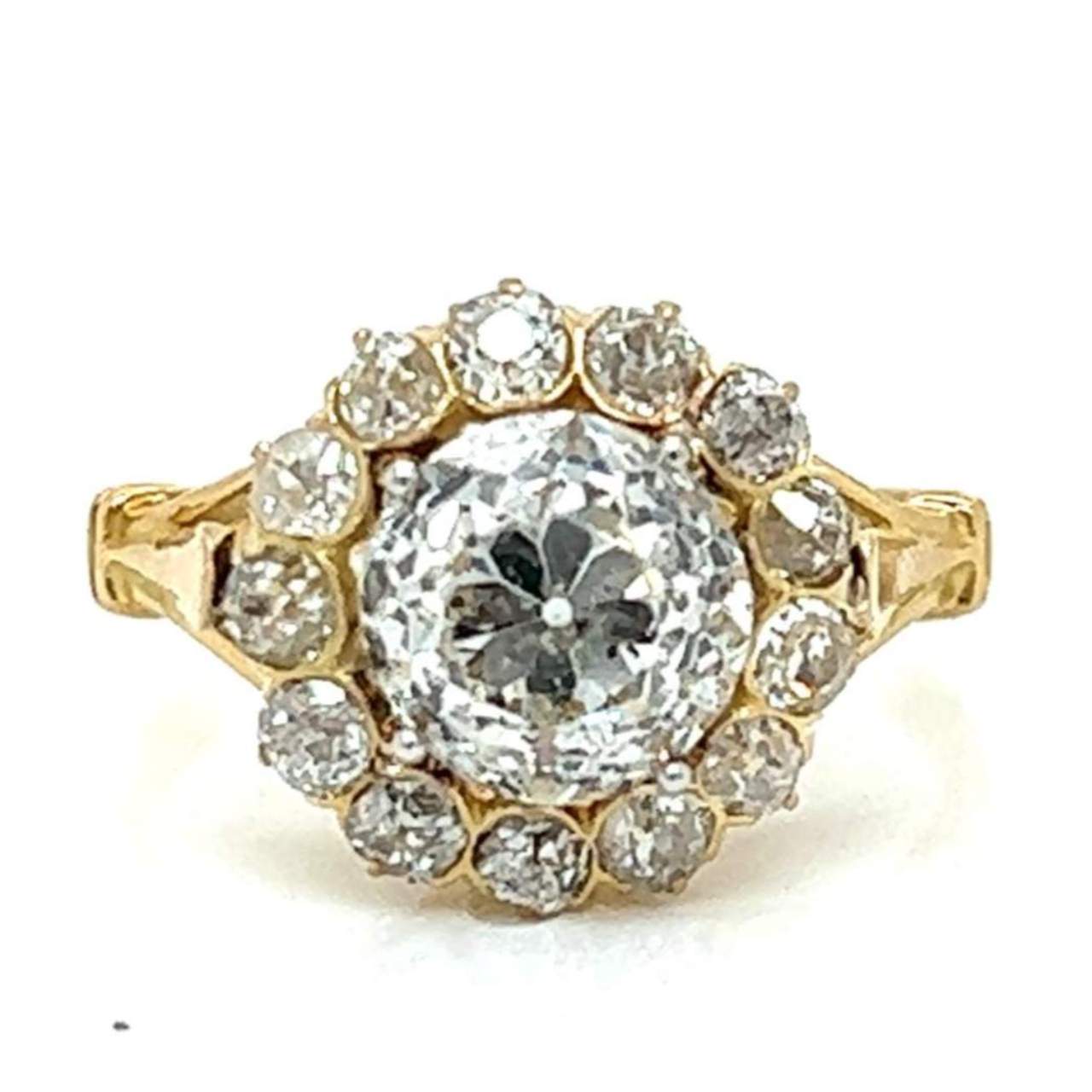 Victorian 18K Yellow Gold 3.35 Ct. Diamond Ring