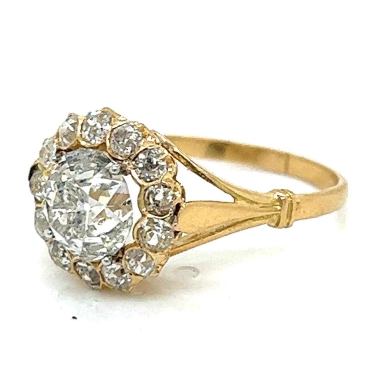 Victorian 18K Yellow Gold 3.35 Ct. Diamond Ring