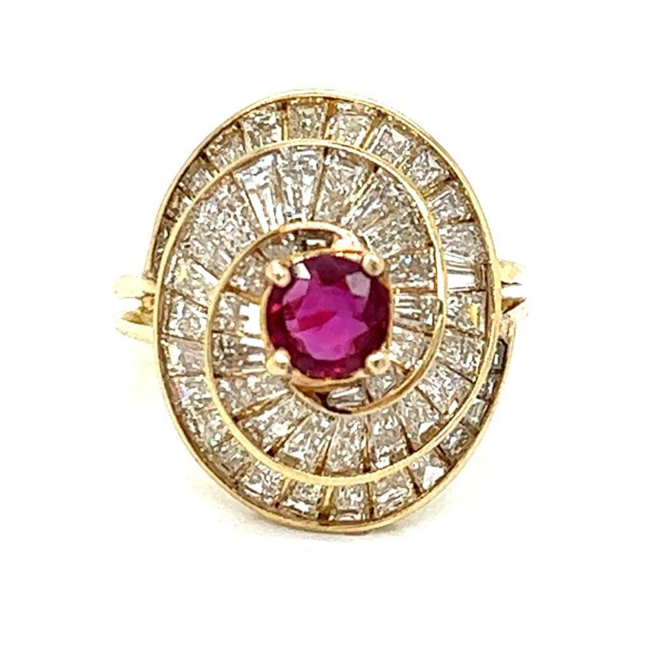 18K Yellow Gold Ruby & Diamond Ring