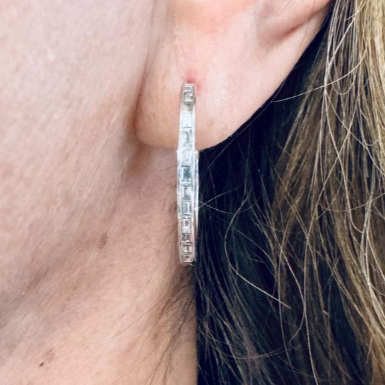 18K White Gold 2.50 Ct. Diamond Hoop Earrings