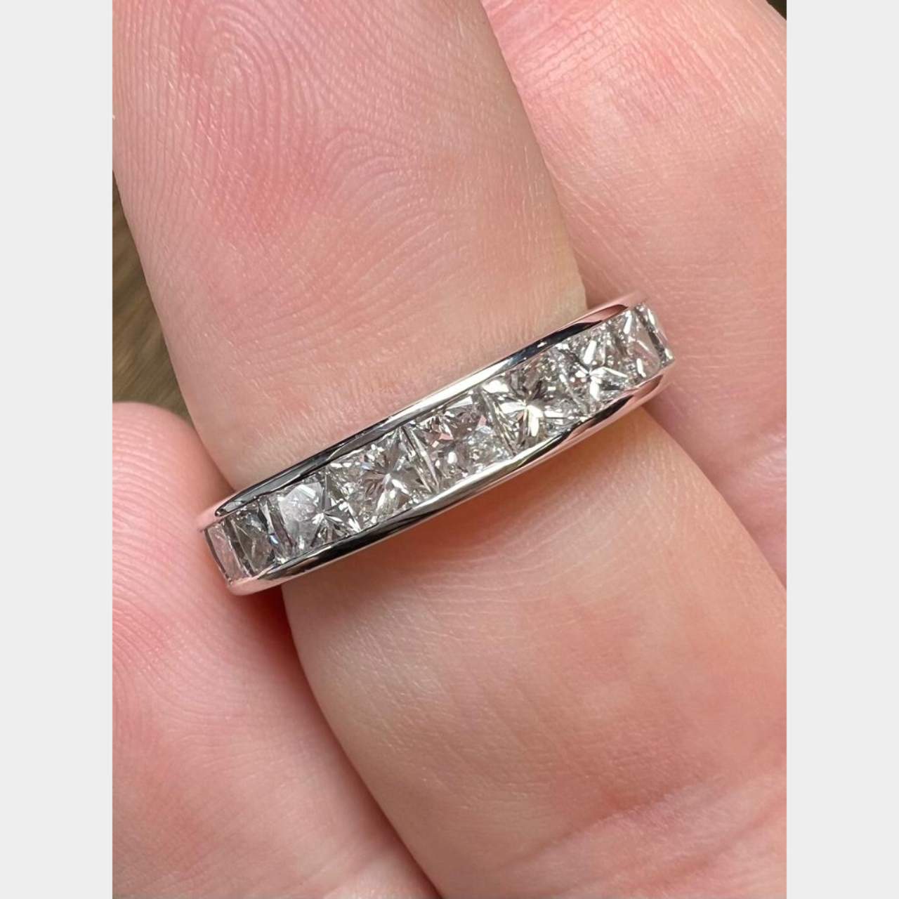 Platinum 3.25 Ct. Princess-cut Diamond Eternity Band