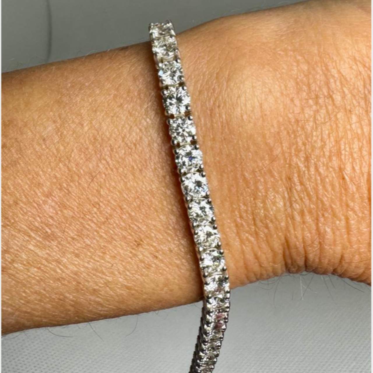 18K White Gold 12.50 Ct. Diamond Tennis Bracelet