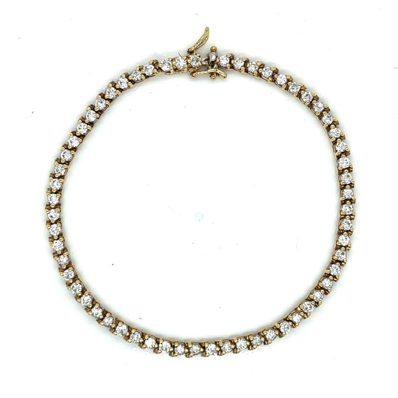 18K Yellow Gold 3.50 Ct. Diamond Tennis Bracelet