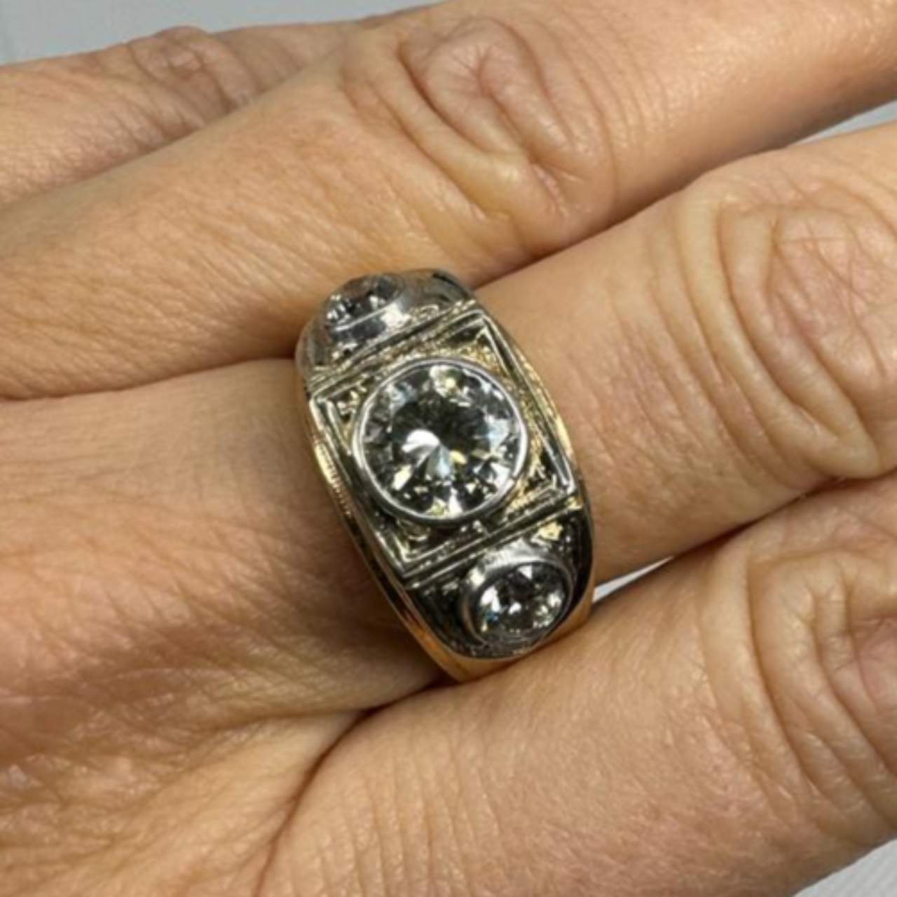 Retro 14K Rose & White Gold 2.50 Ct. Diamond Ring