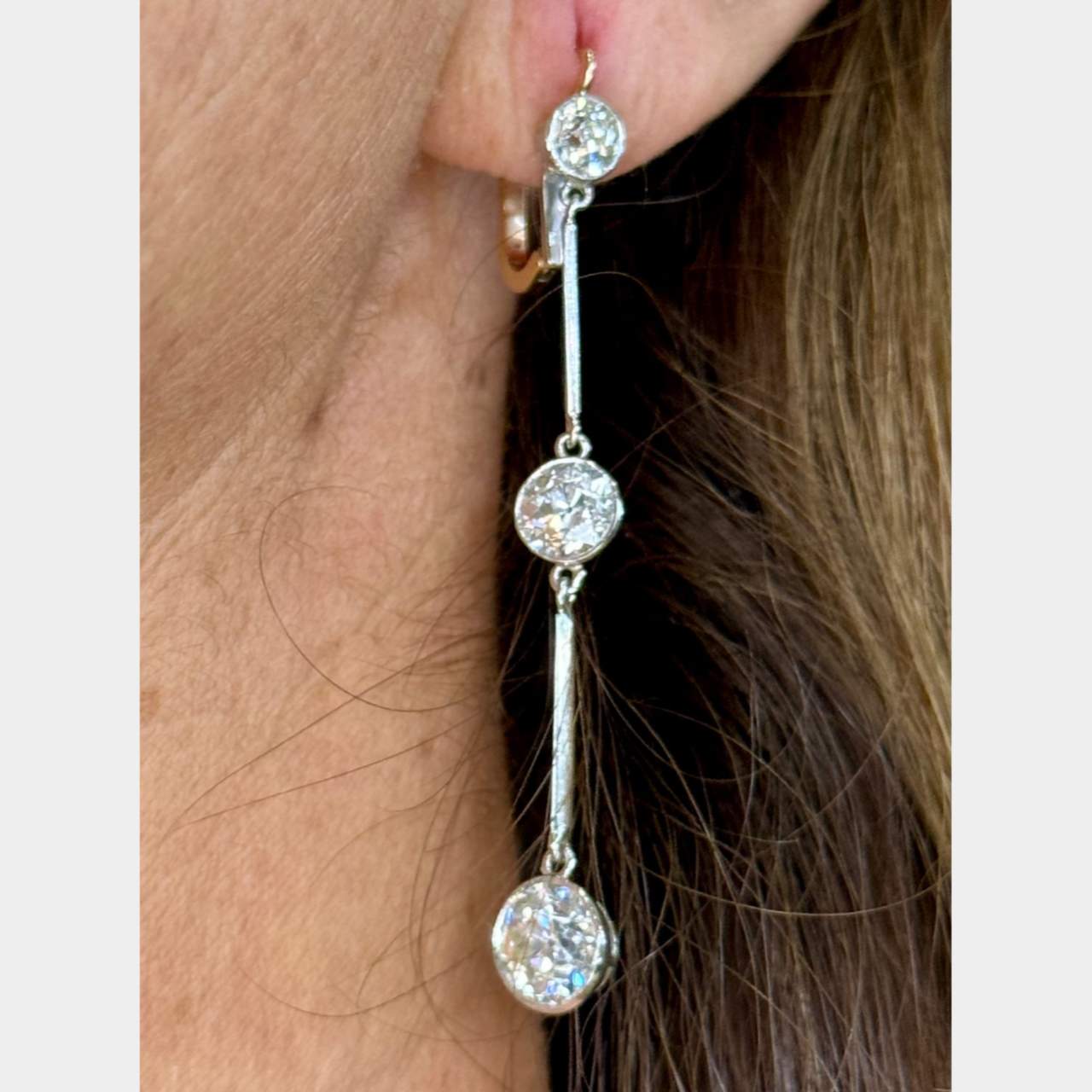 Platinum & 18K 4.89 Ct. Diamond Earrings
