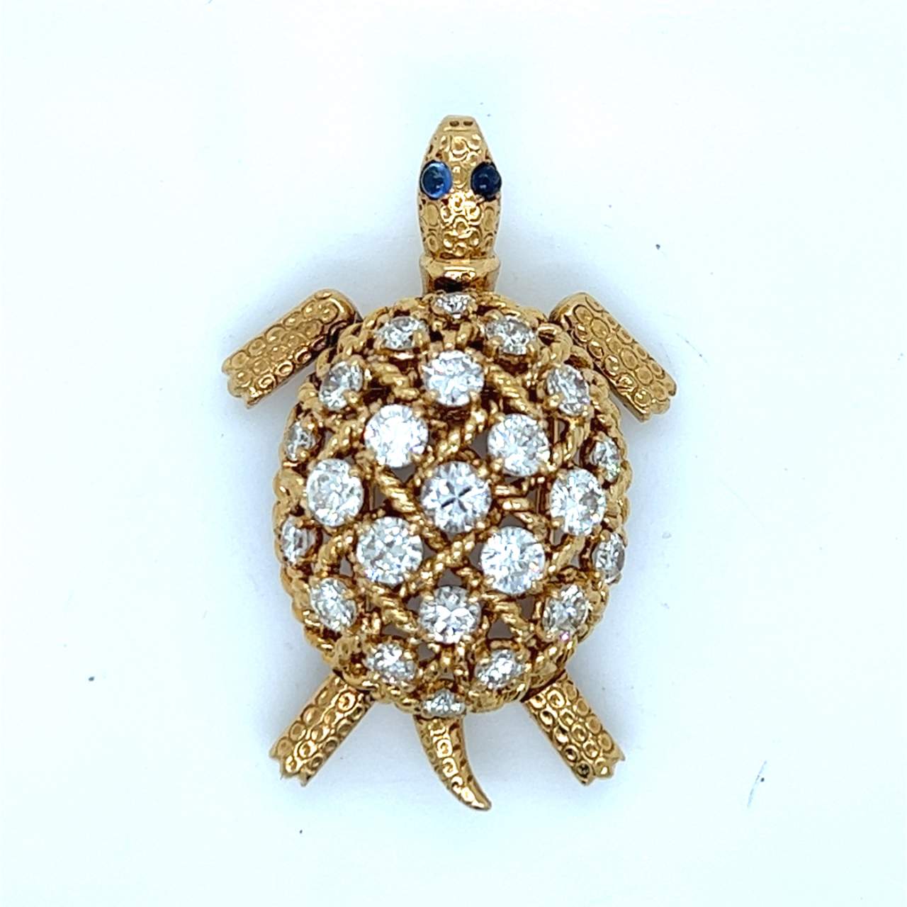 CARTIER PARIS 18K Yellow Gold Diamond Turtle Brooch