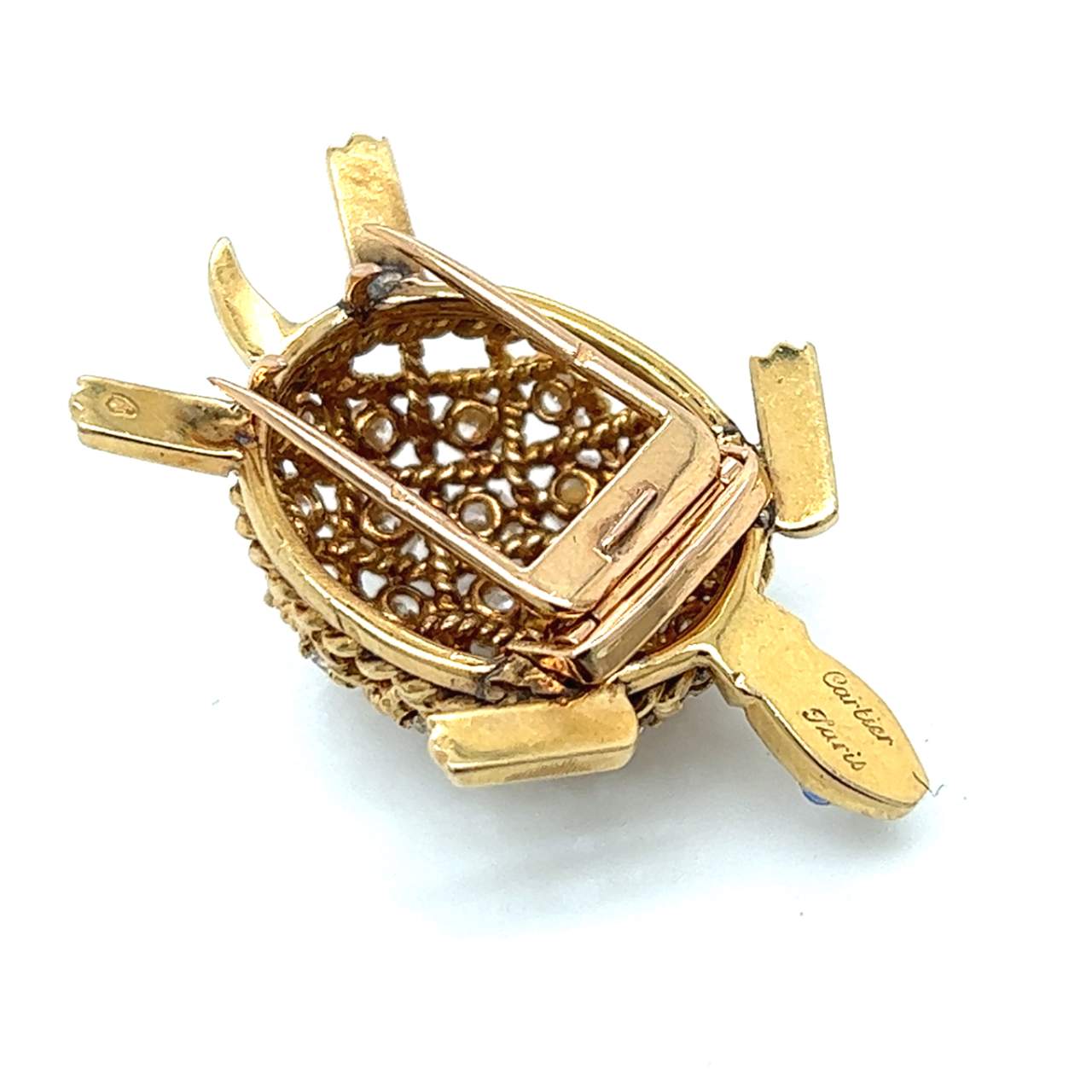 CARTIER PARIS 18K Yellow Gold Diamond Turtle Brooch